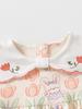 Girls' Floral Print Cotton Two-Piece Set - Long Sleeve Top & Pants for Spring/Autumn