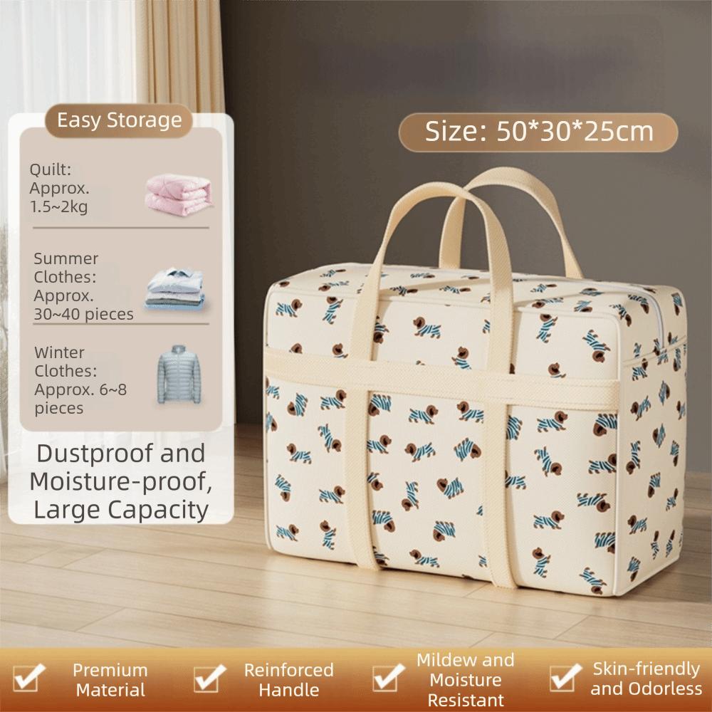 New Space-Saving Storage Bag Foldable Durable Polyester Bag Puppy Pattern Luggage Organizer Travel