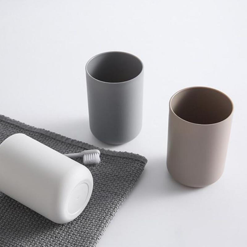 Badezimmerbecher Kunststoff Mundspülbecher Kaffee Tee Wasserbecher Zuhause Reise Einfarbige Zahnbürstenhalter Trinkgeschirr Tasse