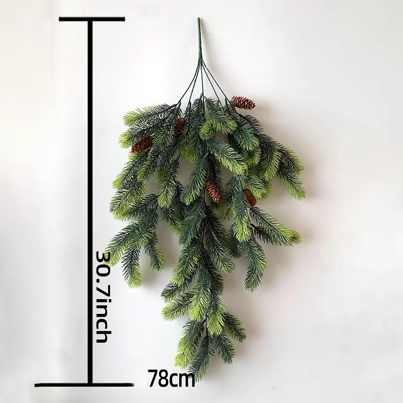 

78cm Artificial Pine Christmas Vine Plants Wall Hanging Fake Picks Twigs Xmas Tree Hanging 2026 New Year s Ornament Navida Decor темно-зеленого