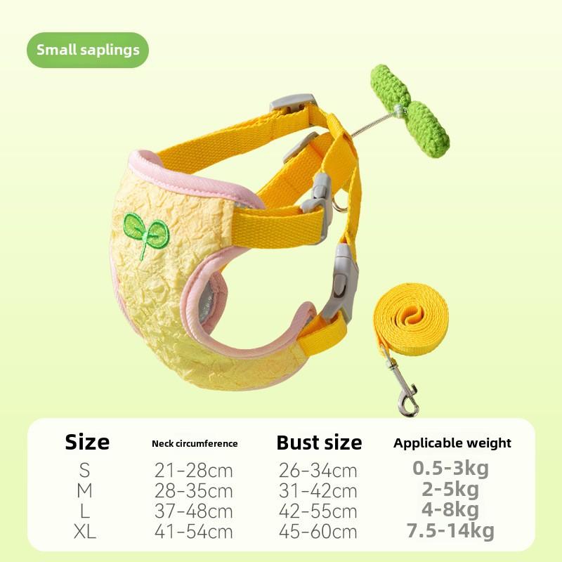 Summer Grid Breathable Leash Dog Chest Strap Vest Type Anti-bite Dog Chain Rope Dog Rope Pet Chest Back