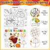 Thanksgiving Coloring Placemats 16PCS 14''x11'' Fall Thanksgiving Placemats for Kids to Color Thanks Giving Paper Table Mats Disposable Place Mats