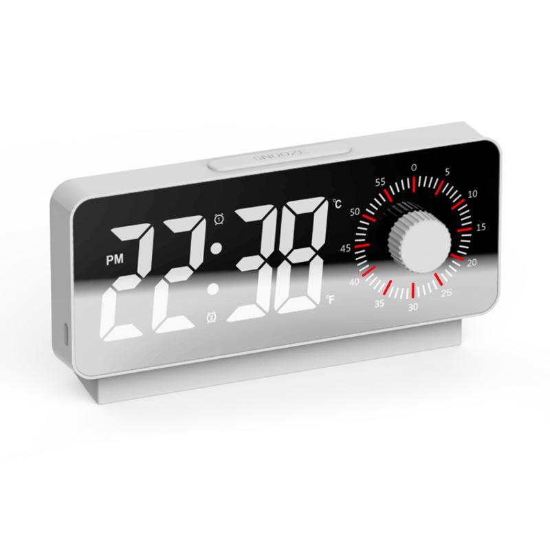 Digital Electronic Minimalist Alarm Clock with Timer Snooze Function USB Charging Port for Study Office Bedroom Use