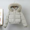 Detachable Hat, Big Fur Collar and Velvet Short Short Jacket, Bread Jacket, Women's Cotton-padded Jacket This Winter, Cotton-padded Jacket