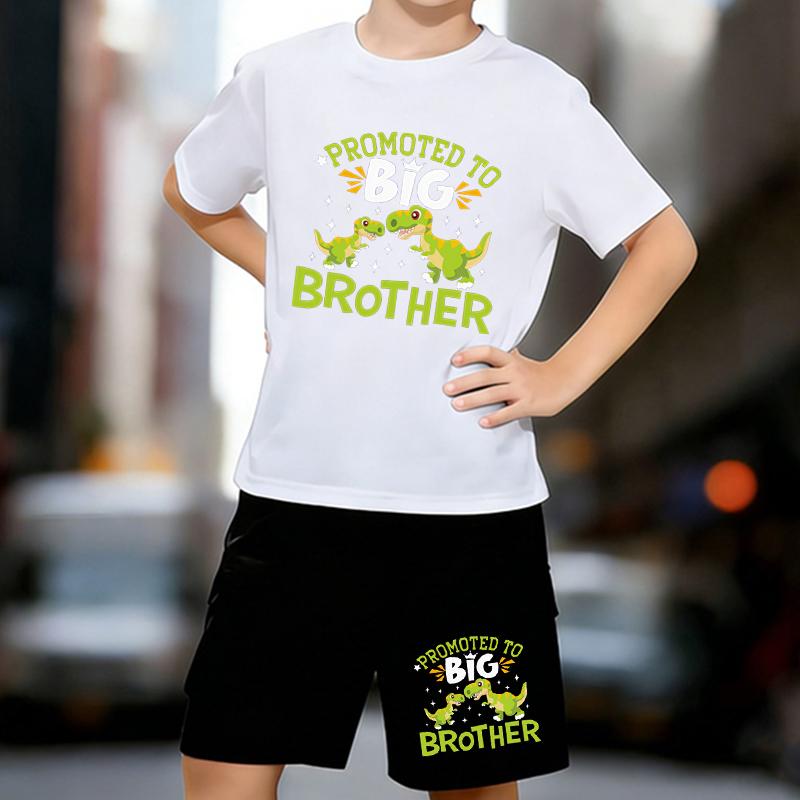

Boys 2 Piece Cartoon Dinosaur Printed Outfit, Short Sleeve T-Shirt and Shorts Set for Kids Age 5-14,Black and White Sporty Casual Summer Clothes 13-14 Years білий