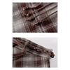 Autumn Retro Plaid Skirt Women High Waist A Line Midi Length Irregular Hem Vintage Fashion