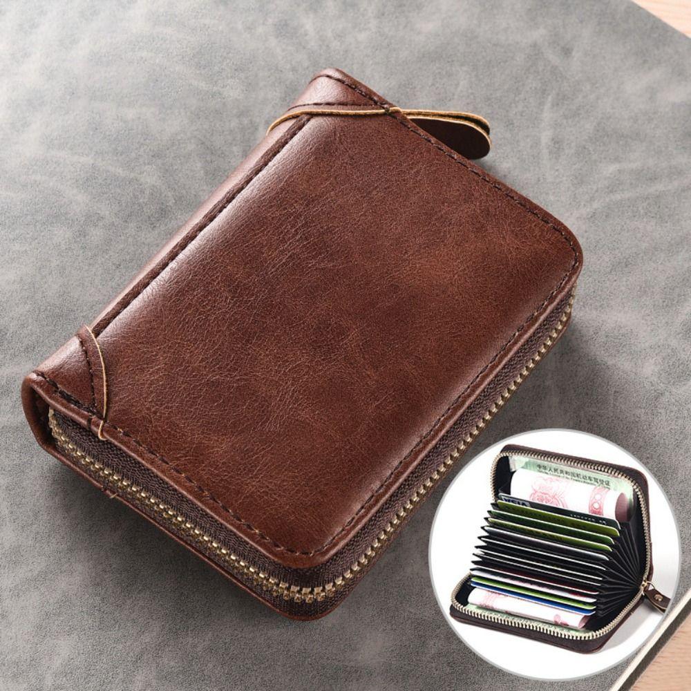

Faux Leather Card Holder Wallet FRID Men Short Wallet Portable Card Holder Sleeve Boy рожевий