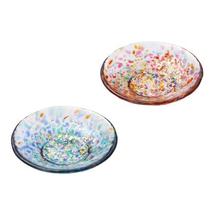 ADERIA Tsugaru Vidro MATSURI Par de Mini Pratos Feito em Vem em uma Embalagem Cosmética Bonita Pequeno Sashimi Elegante Inauguração Saudação Aposentadoria Aniversário FS75511