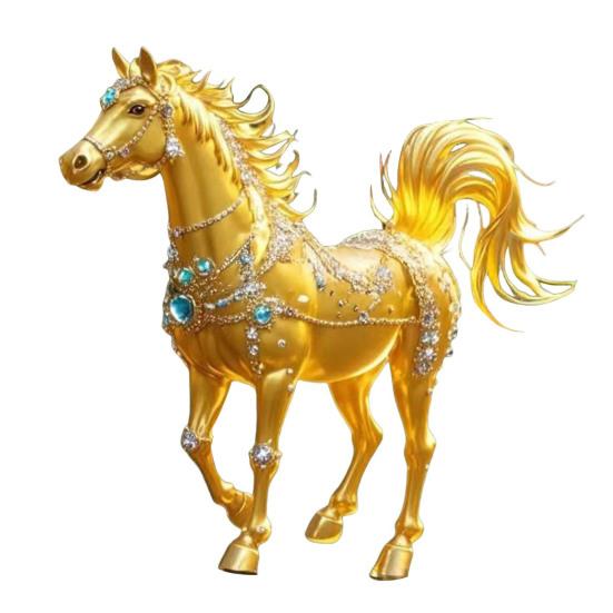 1/2/3/4 Pcs Horse Ornaments For Christmas Tree Metallic Rhinestones Horse