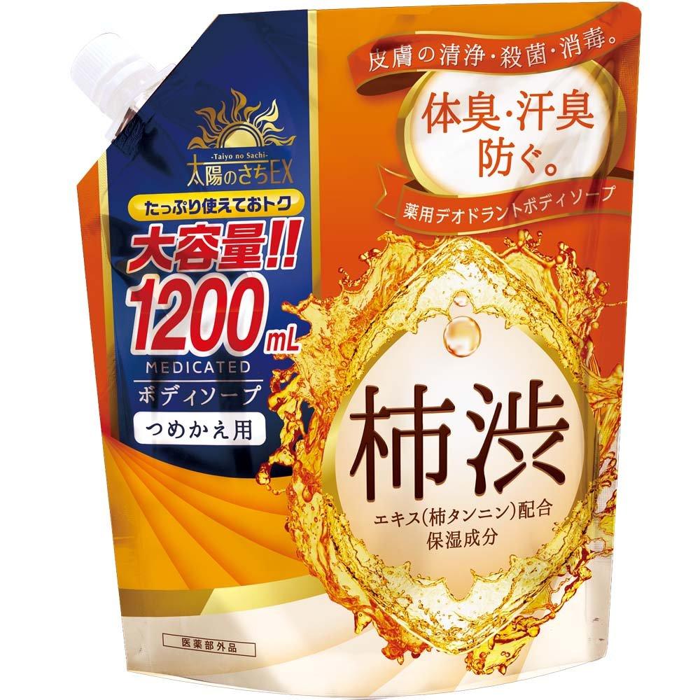 Medicated Taiyo no Sachi EX Persimmon Tannin Body Large 1200mL Soap, Capacity,