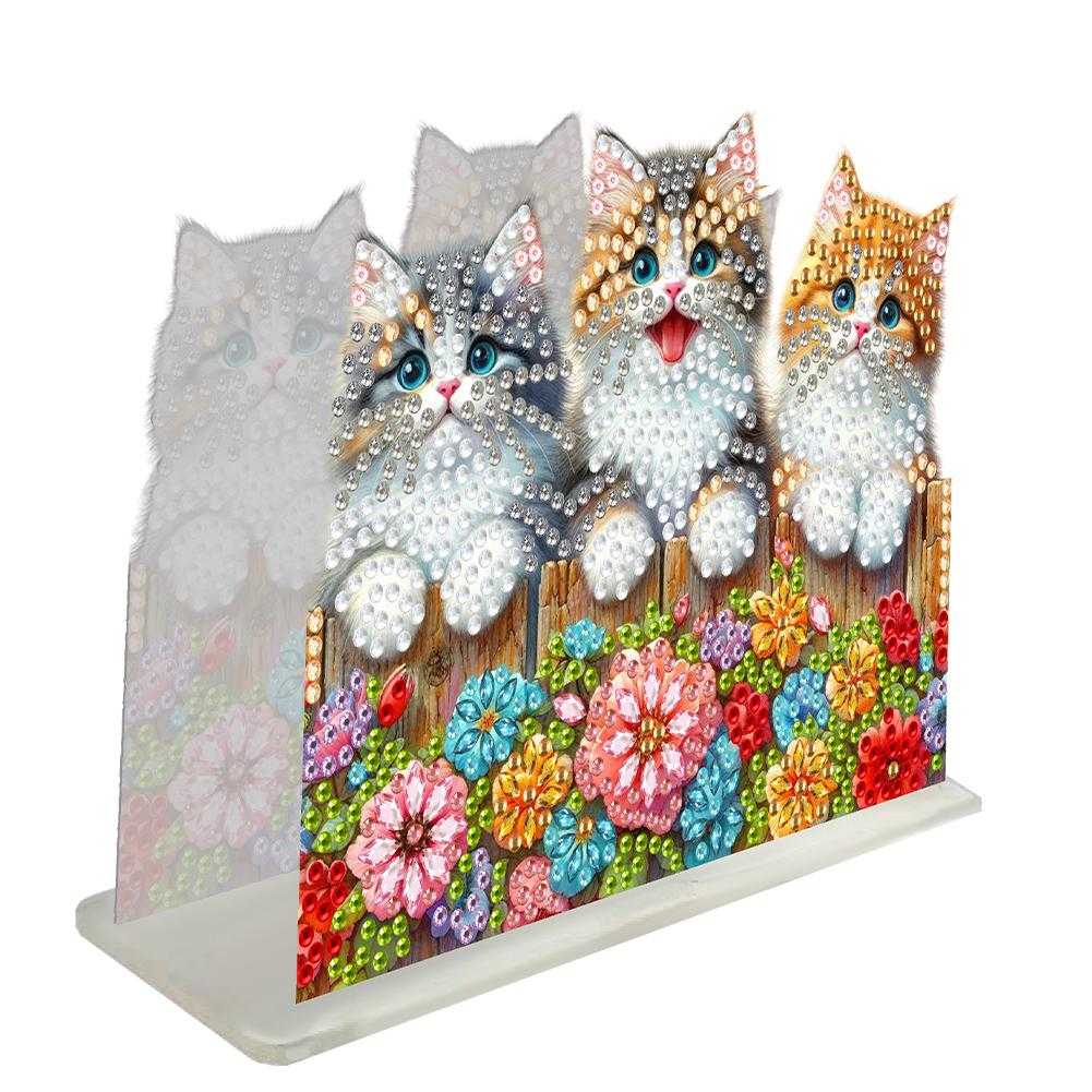 Double Sided Xmas Theme Diamond Painting Desktop Napkin Holder Acrylic Ornament Diamond Painting Desktop Napkin Rack Decoration