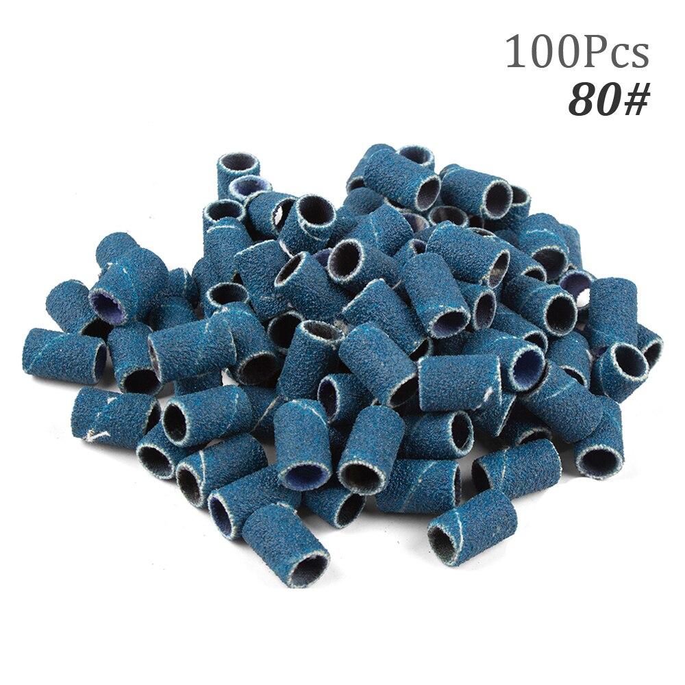 100pcs Nail Drill Bits Sanding Bands for Nail Drill File Grinder Sander Band Set for Acrylic Nails Gel Removing Pedicure Tool