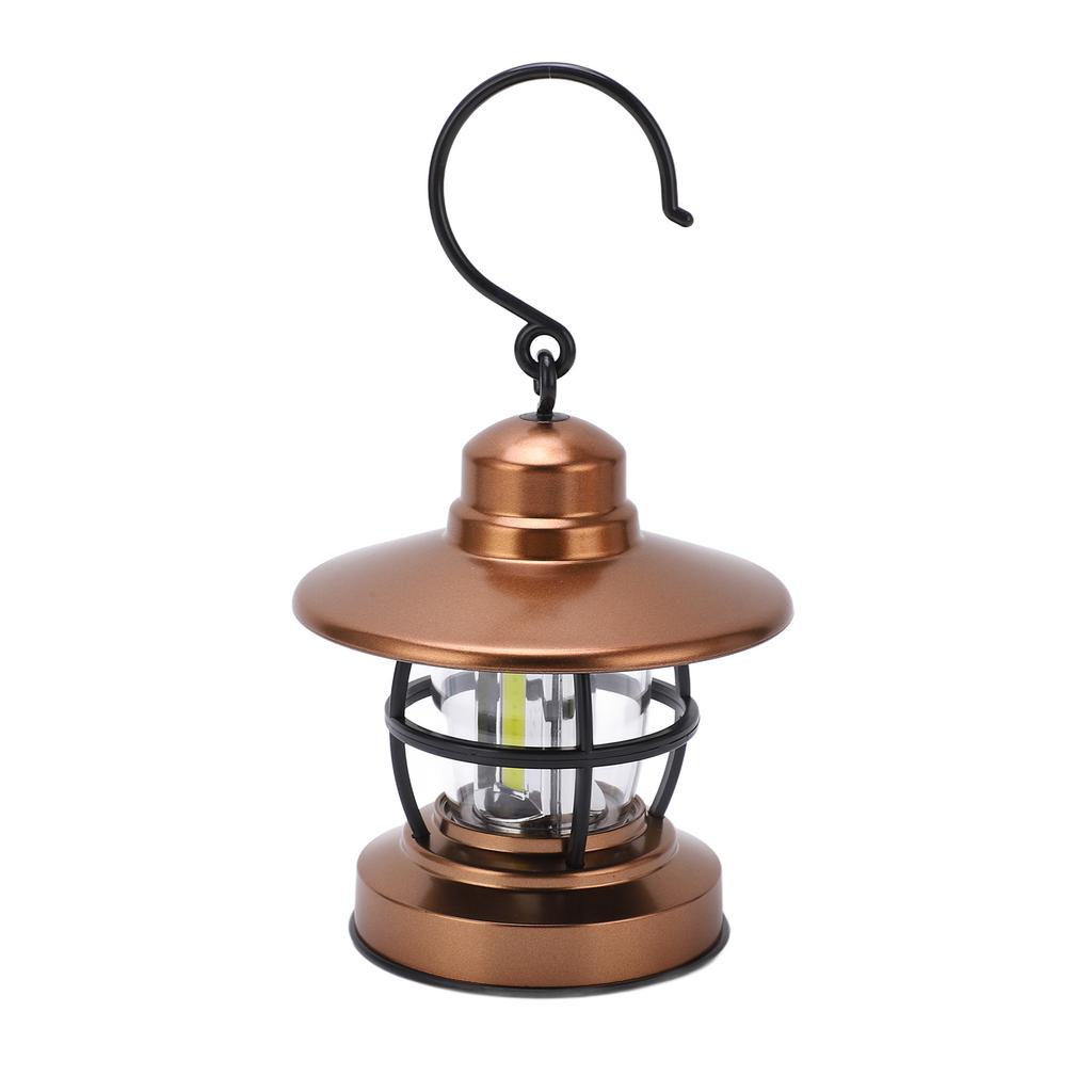 Hanging Lantern Camping Vintage Hook Design One Button Switch 3 COB Battery Powered Garden Hanging
