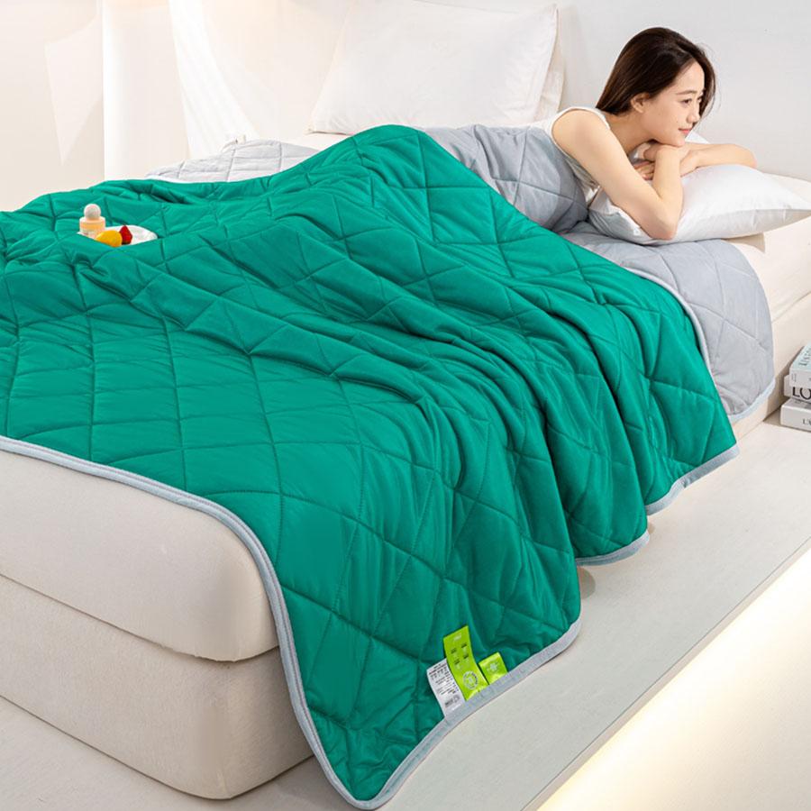 Summer Thin Comforter Soft Air-Conditioned Four Season Comforter Machine Washable Single Double Blanket Ultrasonic Quilted Quilt