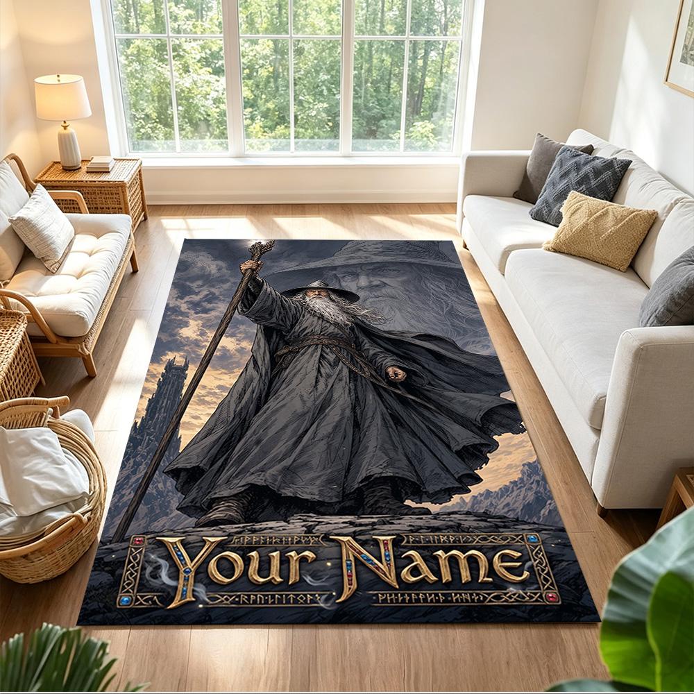 Lord Rings Customized Name Floor Rug Office Rug Suitable for Balcony Foyer Game Room Decorate room Anti-slip Rug Decorate Offices