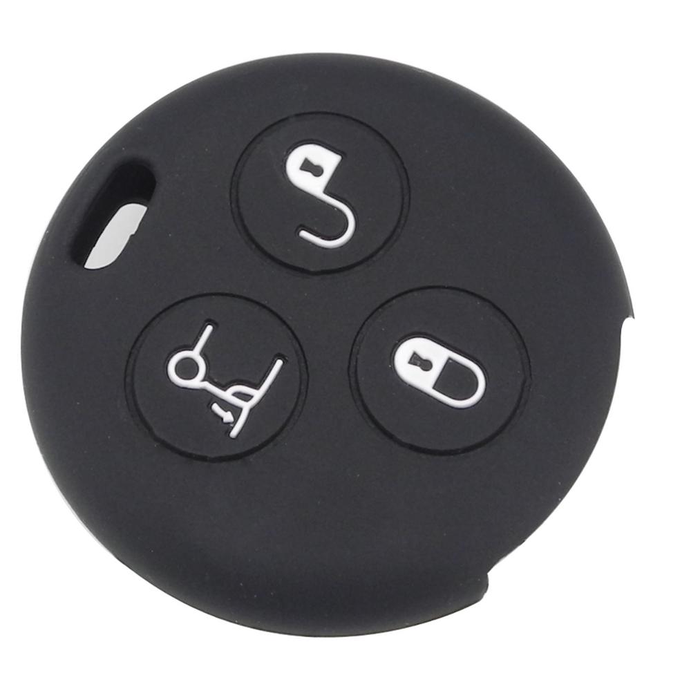 Jingyuqin Silikon Fjernkontroll Bilnøkkel Deksel Etui For Benz Smart City Fortwo Roadster 3 Knappers Nøkkelholder