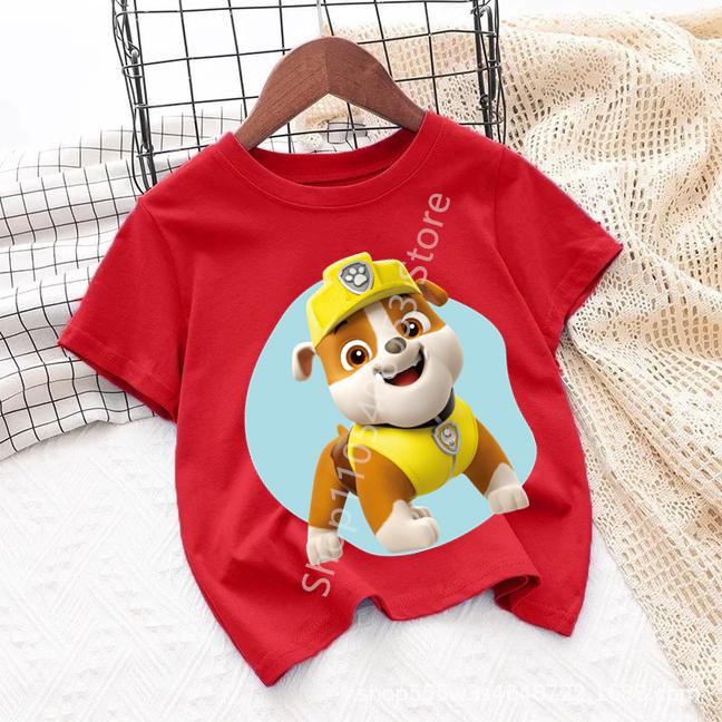 Paw Patrols Baby TShirt Girls Boys Clothes Cartoon Anime Chase Skye Figure Printed Toddler Tops Summer Clothes Gift