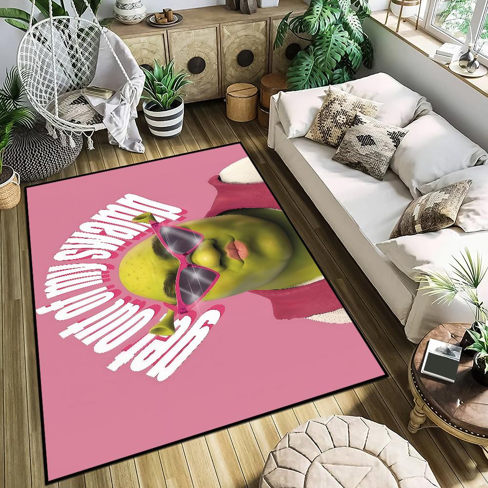 funny Classic Home Bedside Rug Kitchen Bath Floor Mat Hallway Balcony Carpet Green Face Entrance Doormat hogar Decor s-Shreks