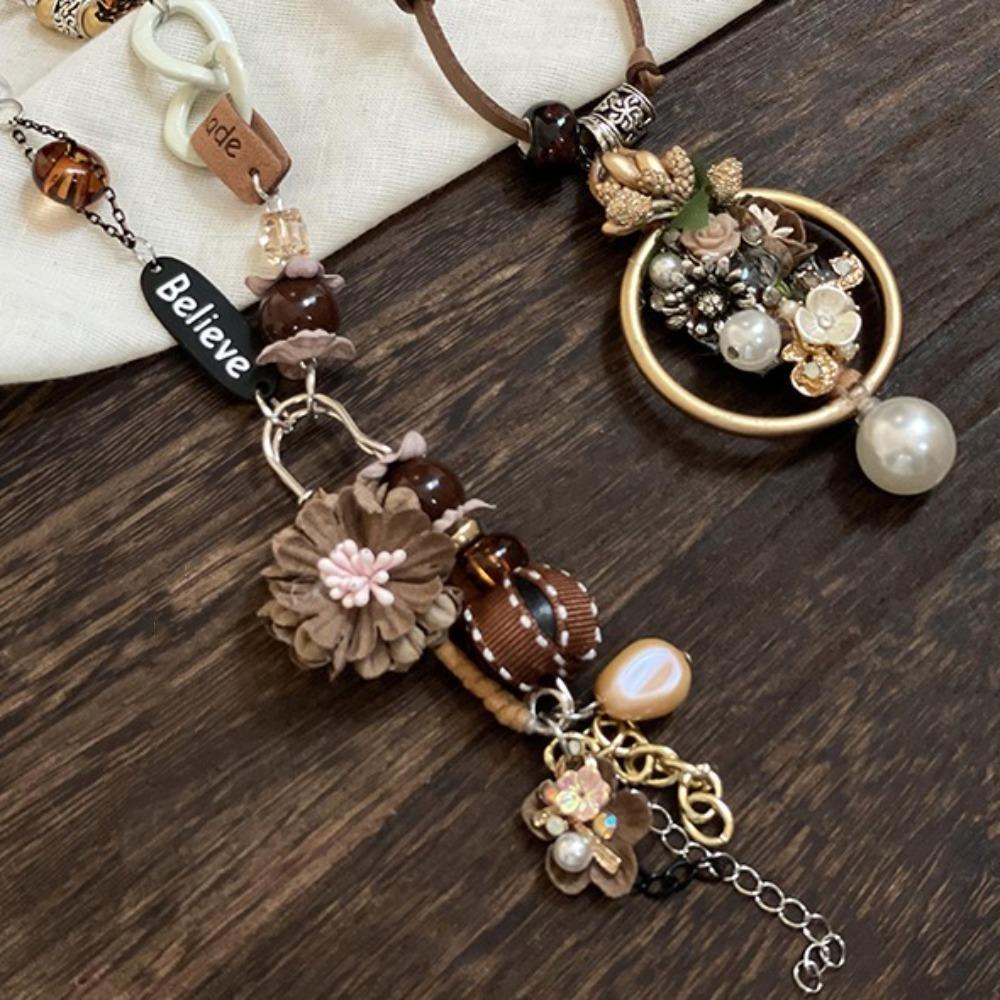 Tassel Long Sweater Chain Wood Bohemian Style Necklace Sweet Ethnic Style Necklace  Party