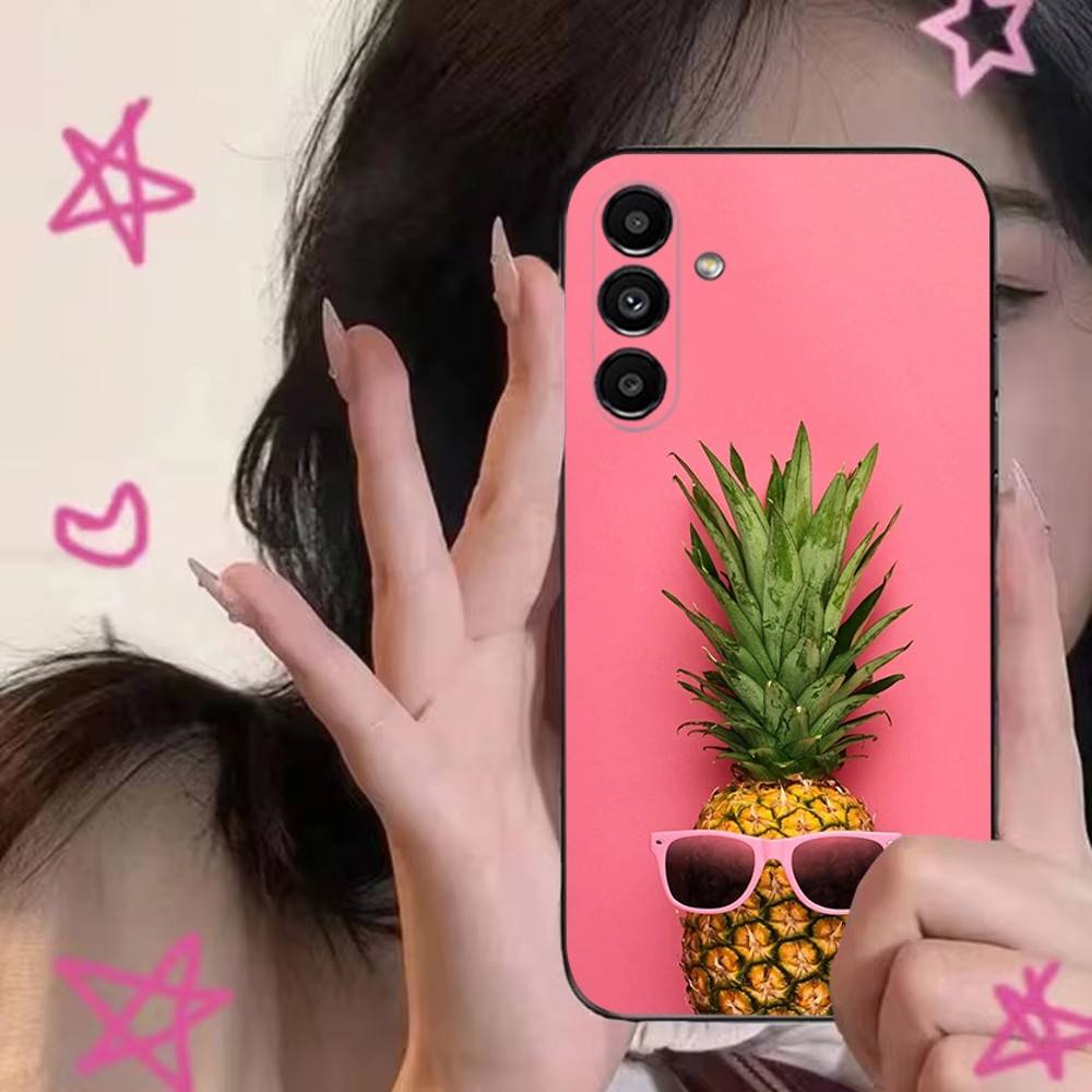 Summer Pineapple Phone Case For Samsung S24,S21,S22,S23,S30,Ultra,S20,Plus,Fe,Lite,Note,10,9,5G Black Soft Cover