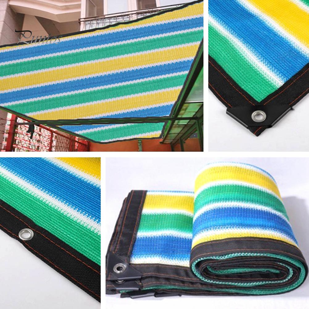 Puntos Color Block Stripe Anti-UV Protection Garden Balcony Patio Cover Sunshade Net