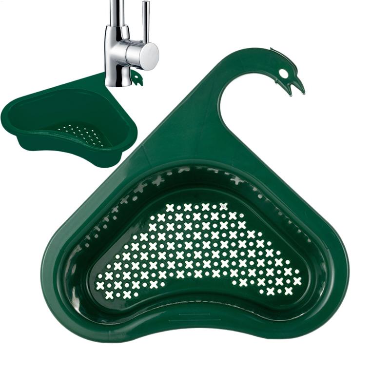 New Swan Sink Drain Basket Household Anti-Slip Faucet Strainer Food-Grade Filter Basket Food Garbage Colanders Draining Shelf