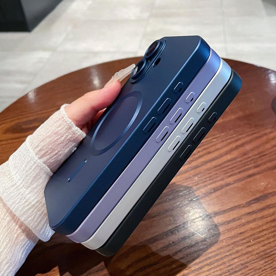 Luxury Spray Metal Paint Magnetic Wireless Charging Phone Case for iPhone 16 Pro Max 16 Plus iPhone 15 Pro 14 Plus 13 12 11 Phone Bumper Cover