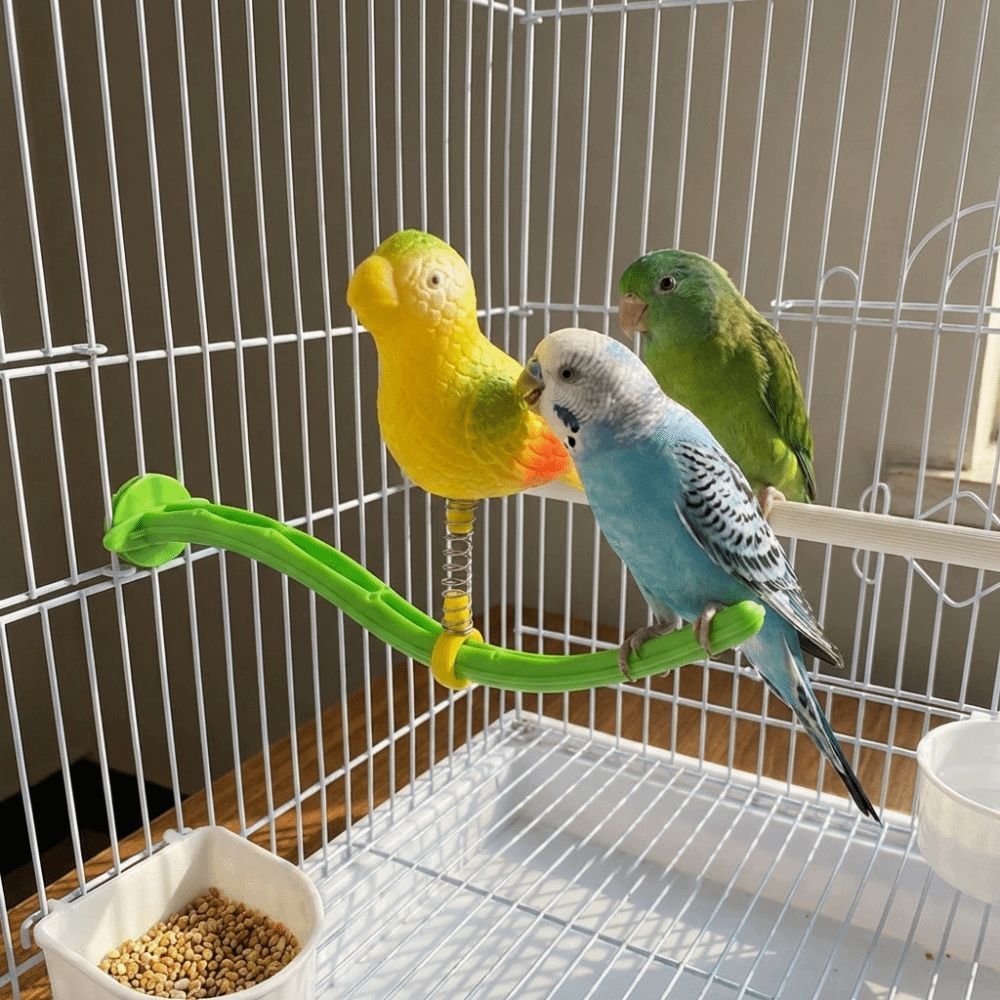 Plastic Swing Perch Toy Simulation Bird Parrot Play Rack Bird Cage Toy  for Bird Cage Aviary
