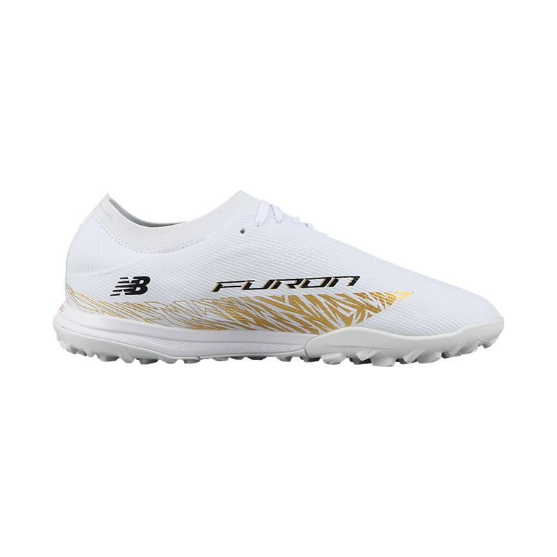 New Balance Furon V8 Comfortable Simple TF (Rubber Studs) Durable Breathable Fit Soccer Shoes Unisex Soccer Shoes White Platinum Black SF1TWG8