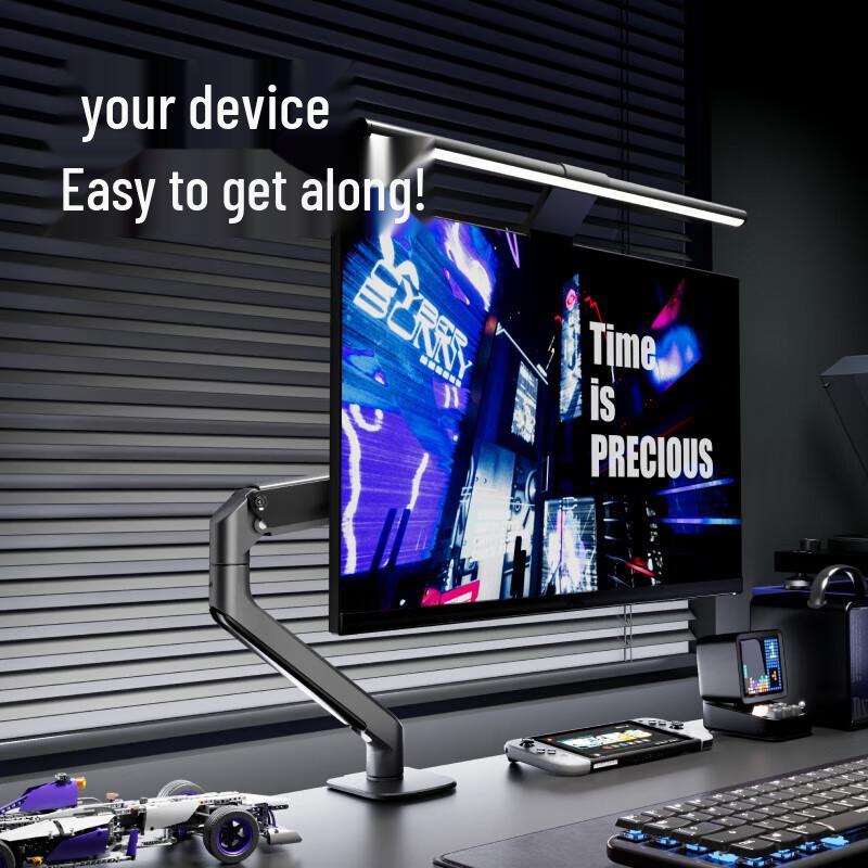 Height-Adjustable Desktop Monitor Arm Stand