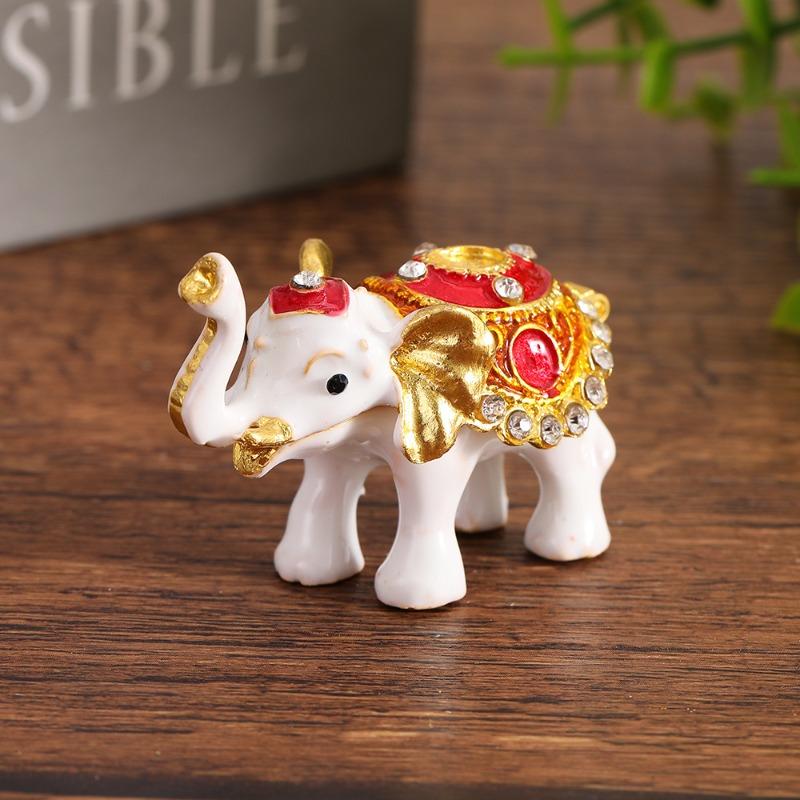 Metal Elephant Jewelry Box, Full of Diamonds Ring Box, Jewelry Box, Small Jewelry Box, Gift Display Piece
