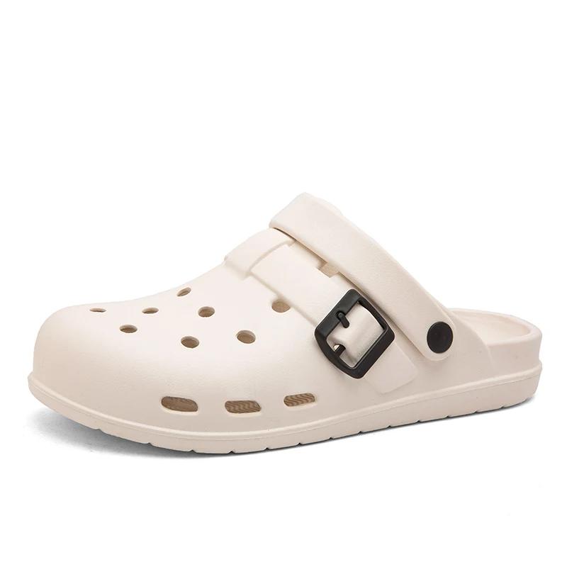 

Модные мужские шлепанцы из ЭВА, мягкие, для улицы, дома, женские повседневные туфли, нескользящие, для пары, садовые туфли, водонепроницаемые, обувь для повара, сандалии для медсестры/врача 40-41 хаки