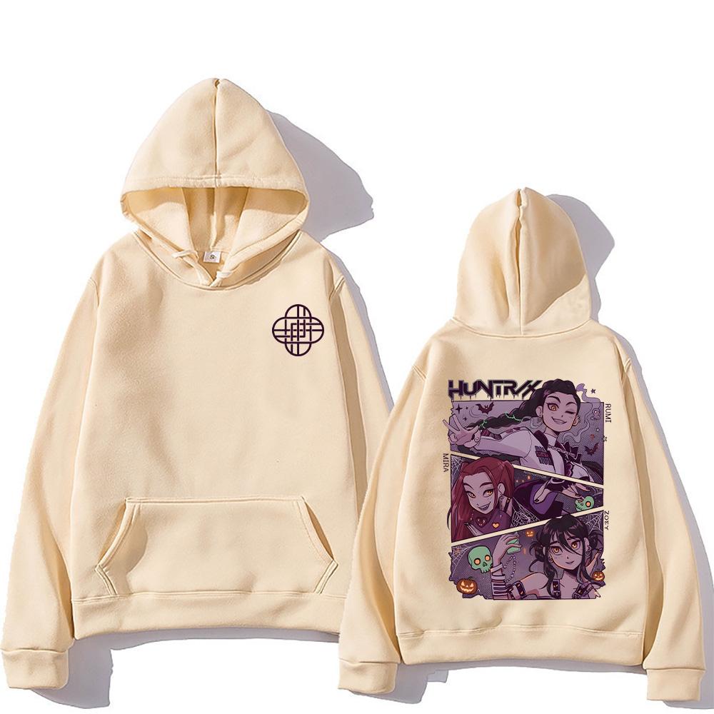 

Halloween Kpop Demon Hunters Hoodies Hot Film Graphic Hoodies Men Women Fashion Clothing Pullover Loose Harajuku Top Streetwear XXXL хаки