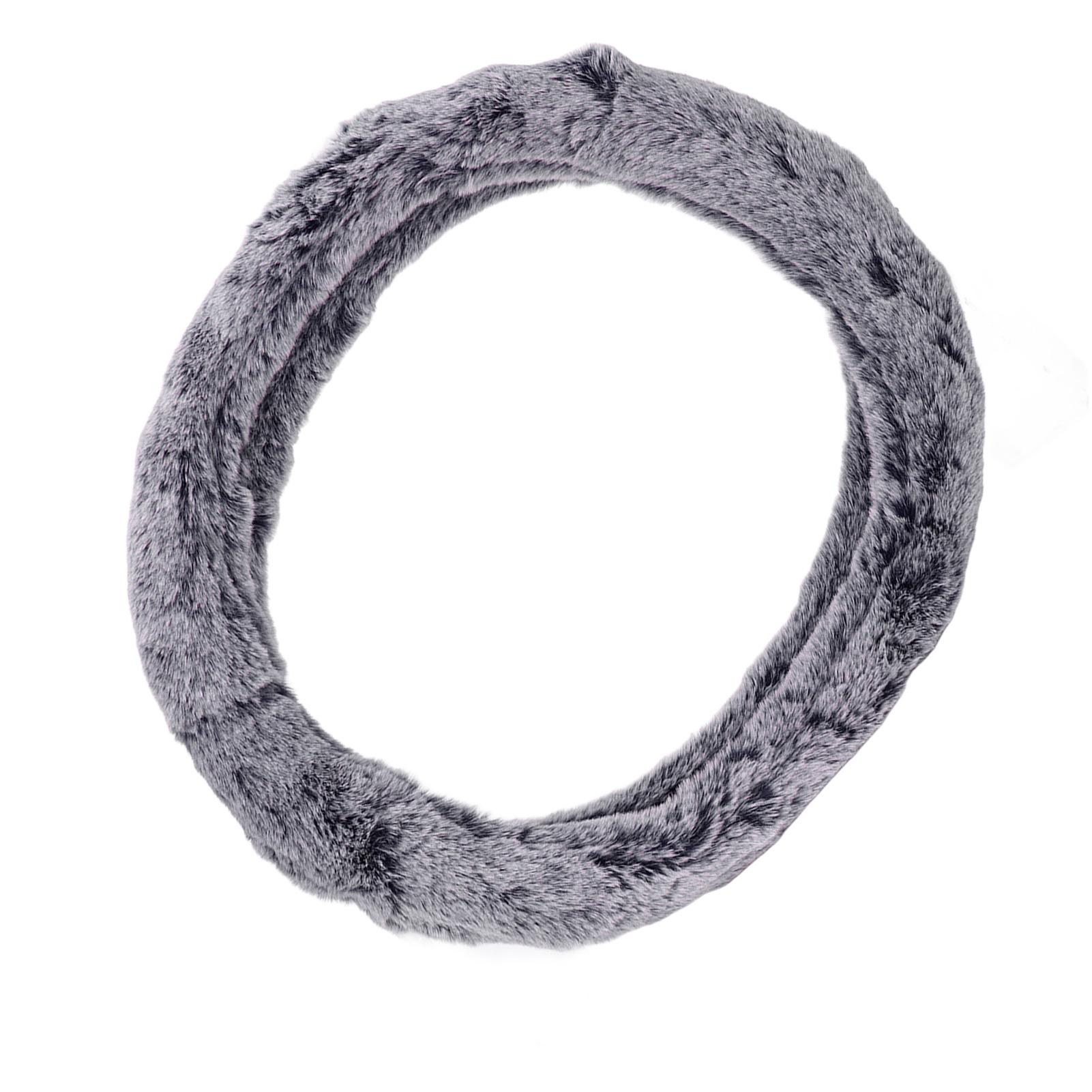 

Universal 15 Inch Steering Wheel Cover Imitation Wool Plush Auto Steering Wheel Protector Interior сірий колір