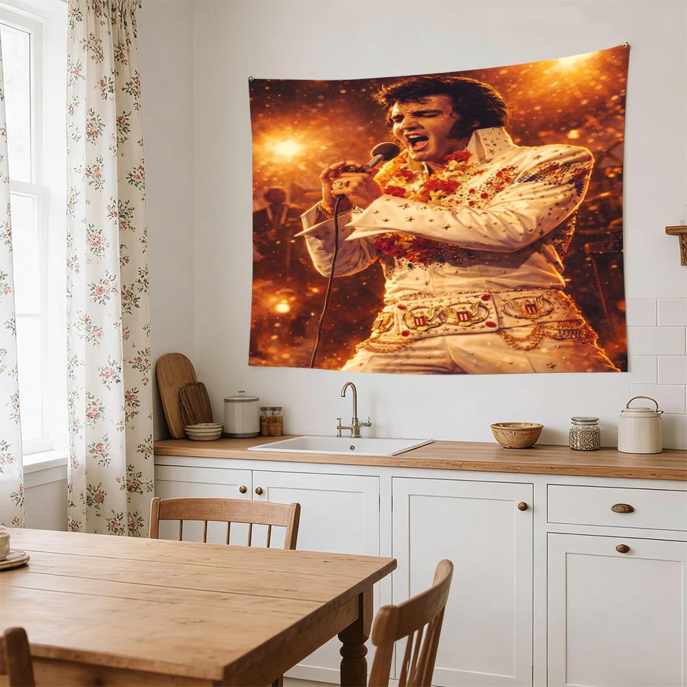 Elvis Presley Performance Polyester Wall Hanging Tapestry, Aesthetic Home Decor for Bedroom Dorm Photo Backdrop,Perfect Gift