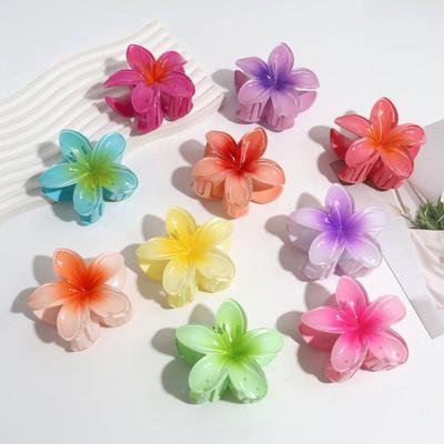 Women's 8cm Frangipani Gradient Hair Clip: Chic & Trendy Floral Accessory