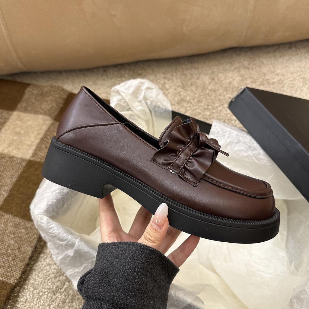 Fashion Spring/autumn Style Bow Thick Heel Cuff Single Shoes Fashionable Casual Work Shoes Comfortable Round Toe Square Root High Heels