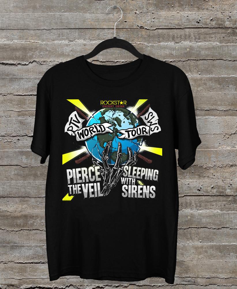 

Pierce The Veil и Sleeping With Sirens Тур 2015 Подарок для фаната Футболка Унисекс Футболка M