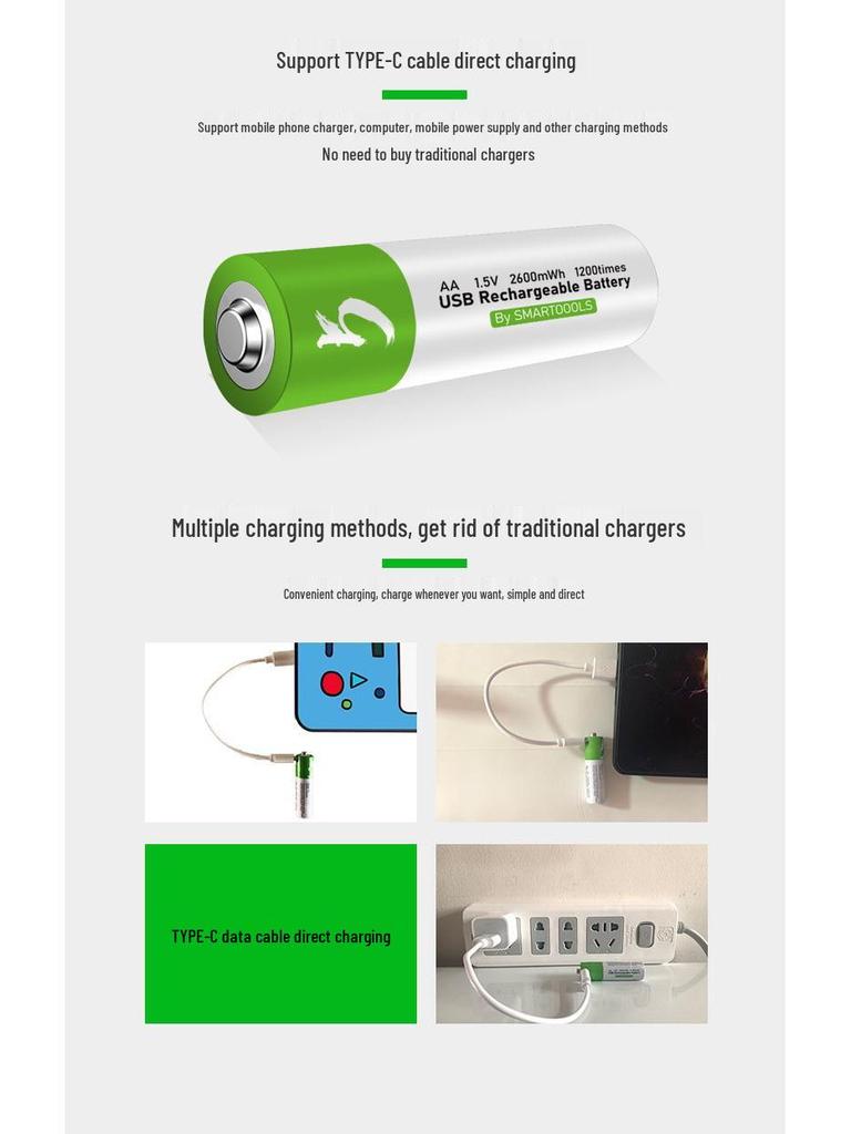 1.5V Fast Charging Rechargeable Lithium Battery for Remote Control Cars - Size 5 & 7, USB Compatible.