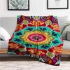 Colorful Mandala Tapestry Hippie Wall Hanging Bohemian Home DecorBlanket Flannel Throw Blanket for Sofa, Bed, Travel, Camping, Office, Couch