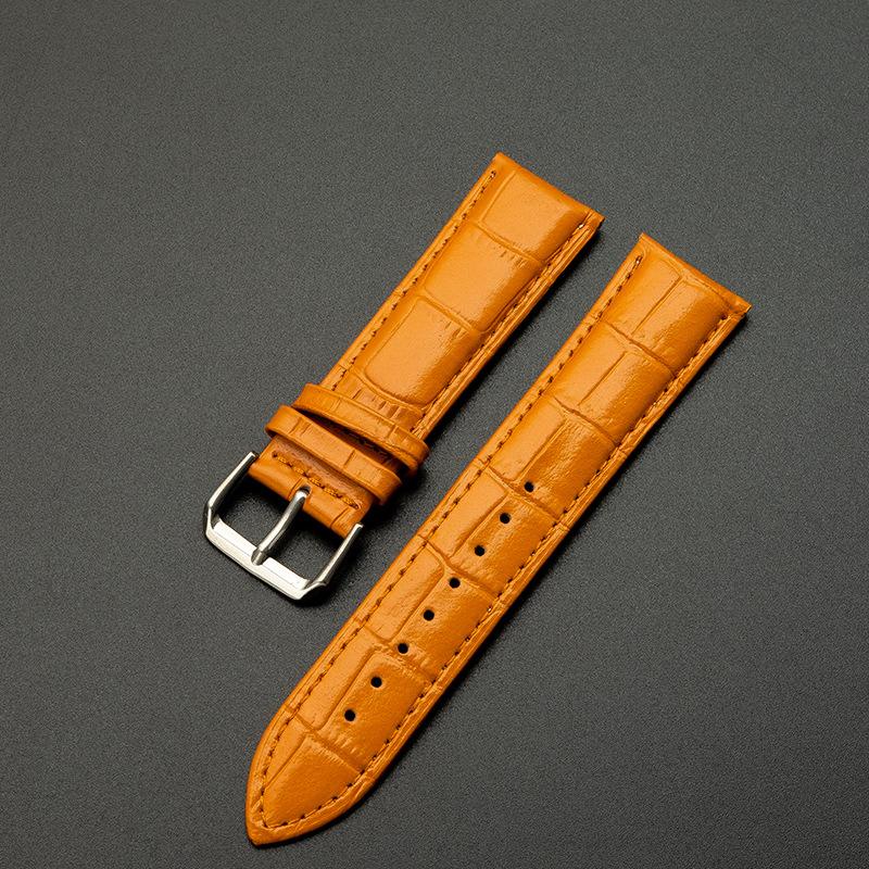 High-quality leather strap calfskin watch with bamboo pattern color strap pin buckle strap, watch accessories