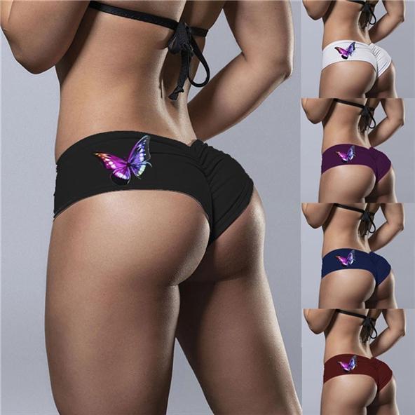 

Женская мода с принтом бабочки Scrunch Butt Booty Йога Спортивные шорты для фитнеса