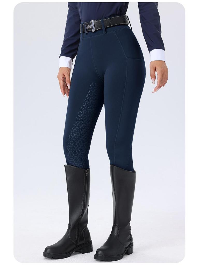 Damen Reithose mit hohem Bund, Silikonvollbesatz, rutschfest, abriebfest, elastischer Passform und Taschen.