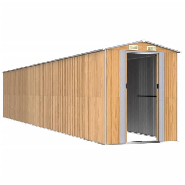 VidaXL Garden Shed Light Brown 192x1021x223 Cm Galvanized Steel 3147481