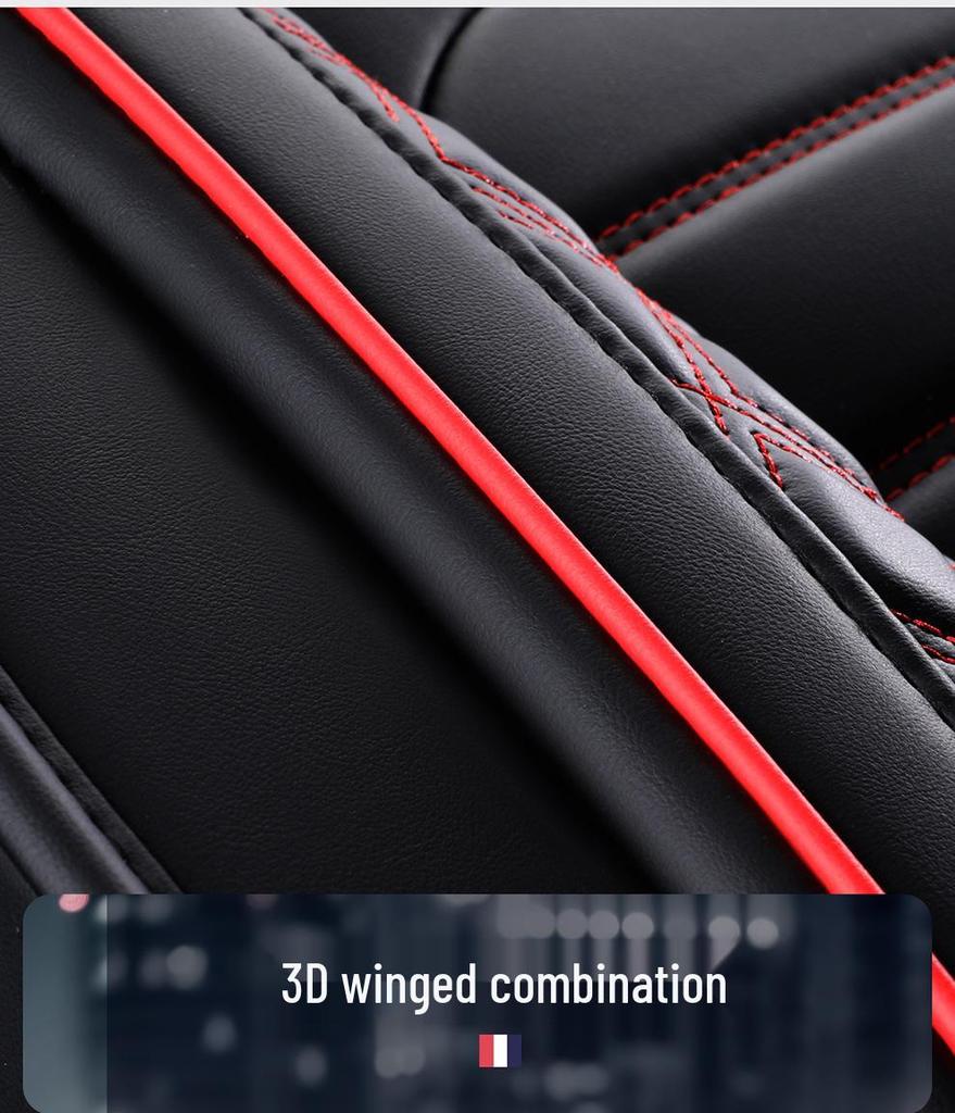 All-Season Universal Nappa Leather Car Seat Cover - Breathable Perforated Full Surround Design