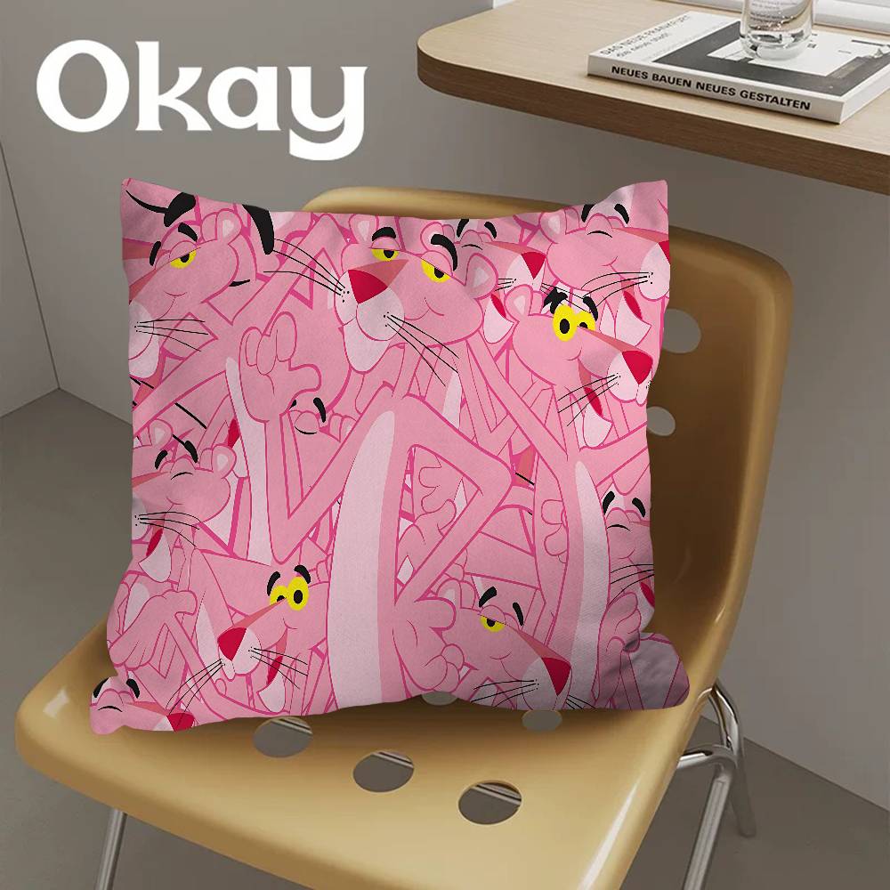 Cartoon P-Pink P-Panther Personalisierte Kissenhülle Kinderzimmer Wilde Party Deko Kissenbezug Kindergeburtstag Dusche Geschenk