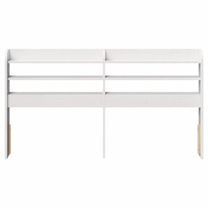 VidaXL Headboard with Shelves White 120 Cm Solid Pine Wood, Wooden Headboard, Headboard with Storage, Head of 850957