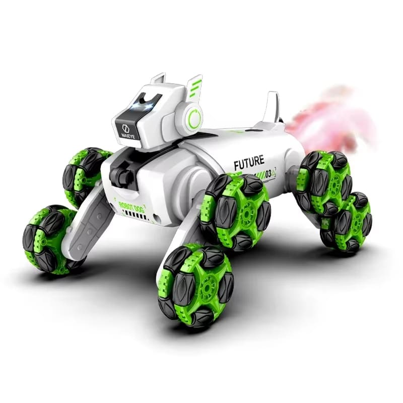 New 2.4G Rc Robot Dog 360 Degree Drift Stunt Spray Remote Control Car Toy Suitable for Boys and Girls Children High Value Gift Electronic Pet