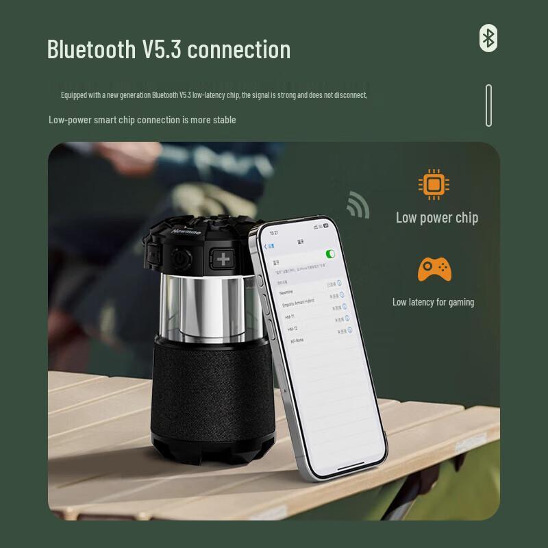 Outdoor Camping Bluetooth Speaker with Light