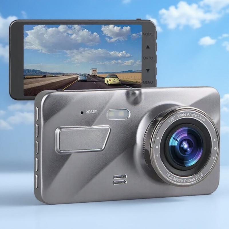 

1080P Dual Dash Cam Front and Rear 4 Inch LCD Night Vision 170 Degree Wide Angle G Sensor Loop Recording Parking Monitor серый